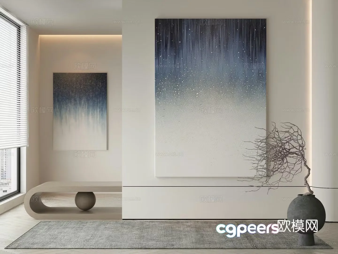 Modern Wasabi Hanging Painting Oil Painting 3D Model