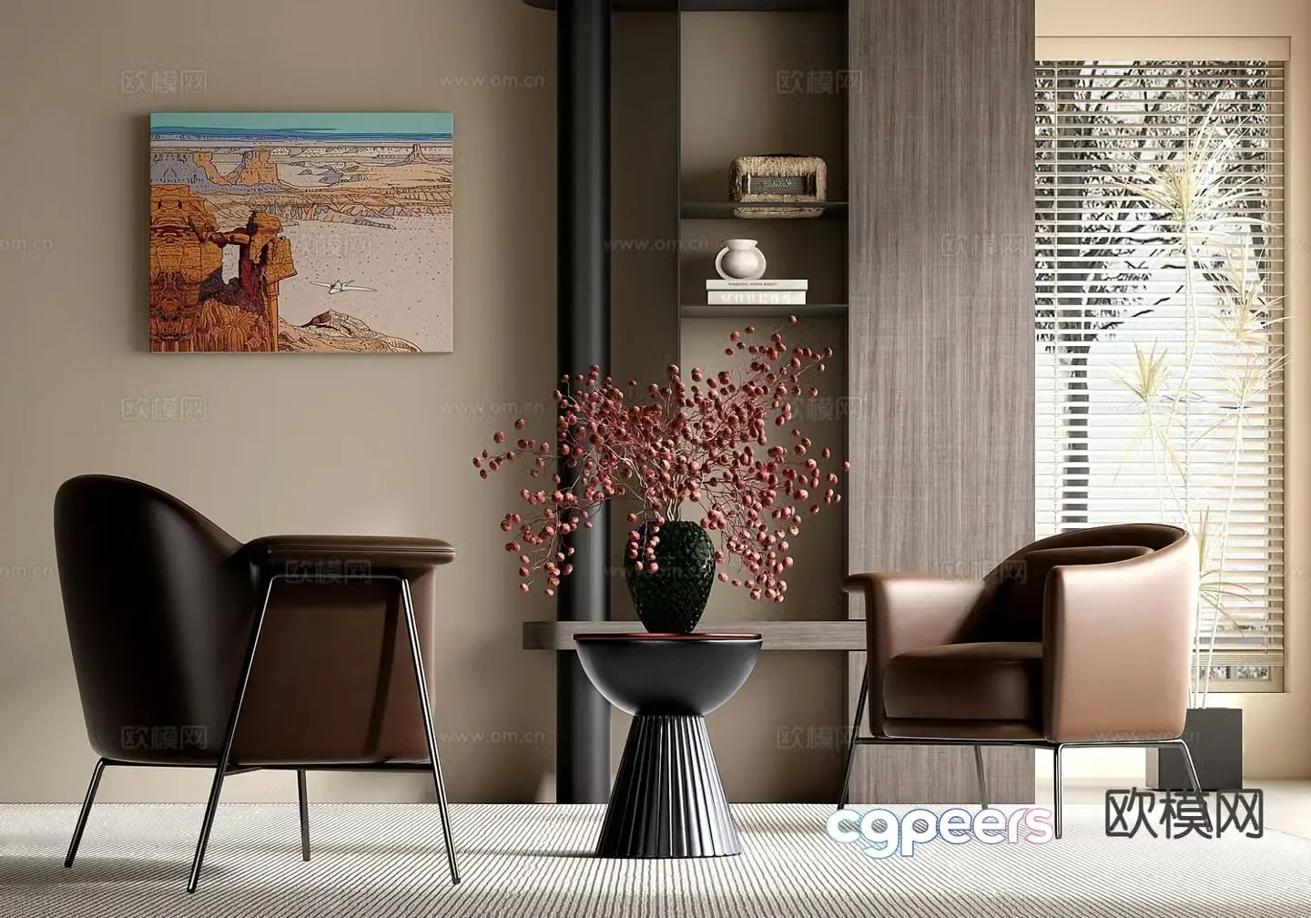 Modern lounge chair armchair 3d model