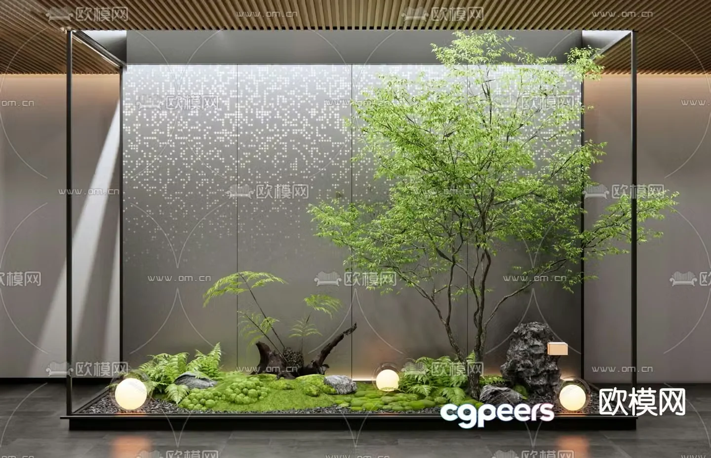 Indoor landscape plant landscaping courtyard sketch 3D model