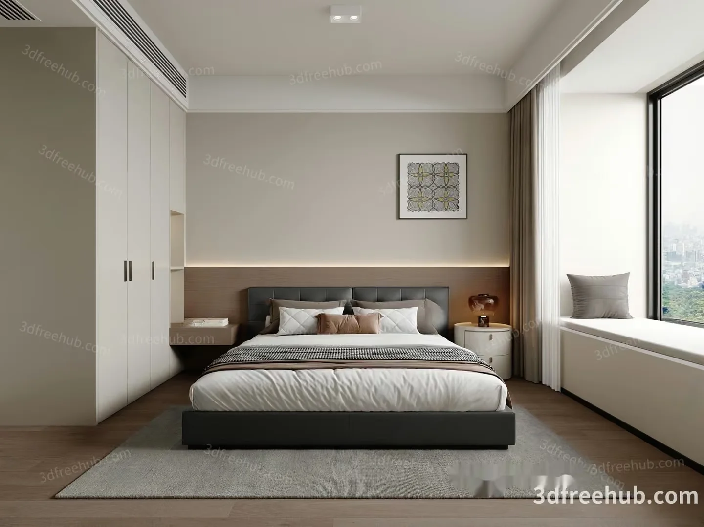 Cozy Bedroom 3D Model – 22473 – VRAY Render