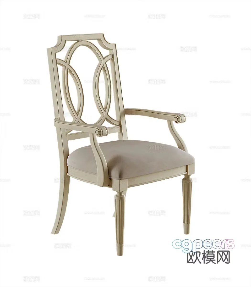 French single chair 3d model