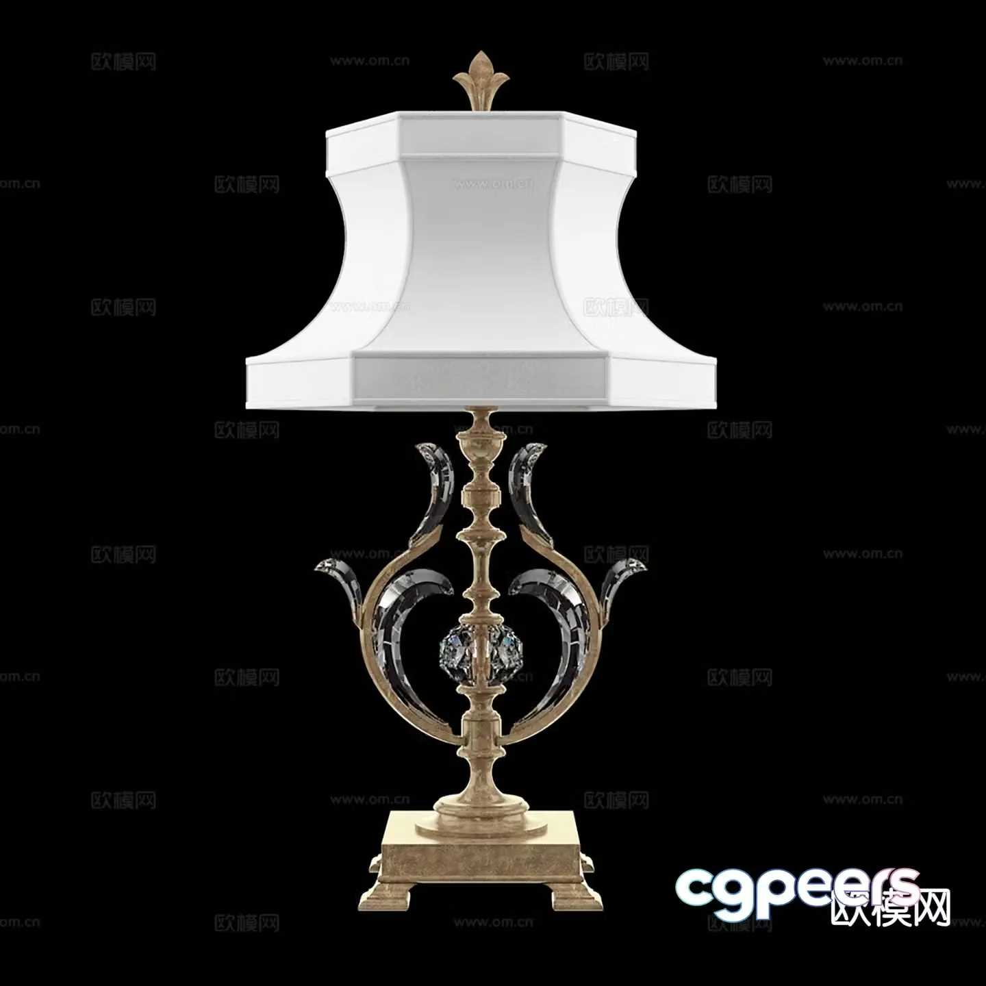 European desk lamp 3d model