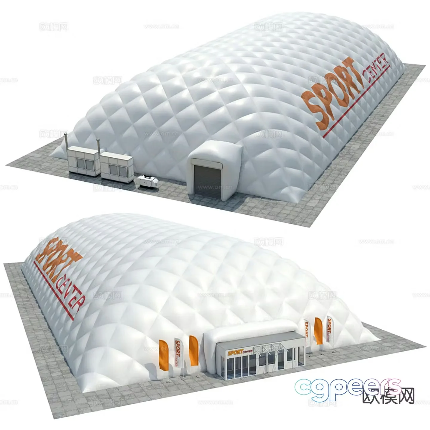 Large inflatable tent air support tent 3d model