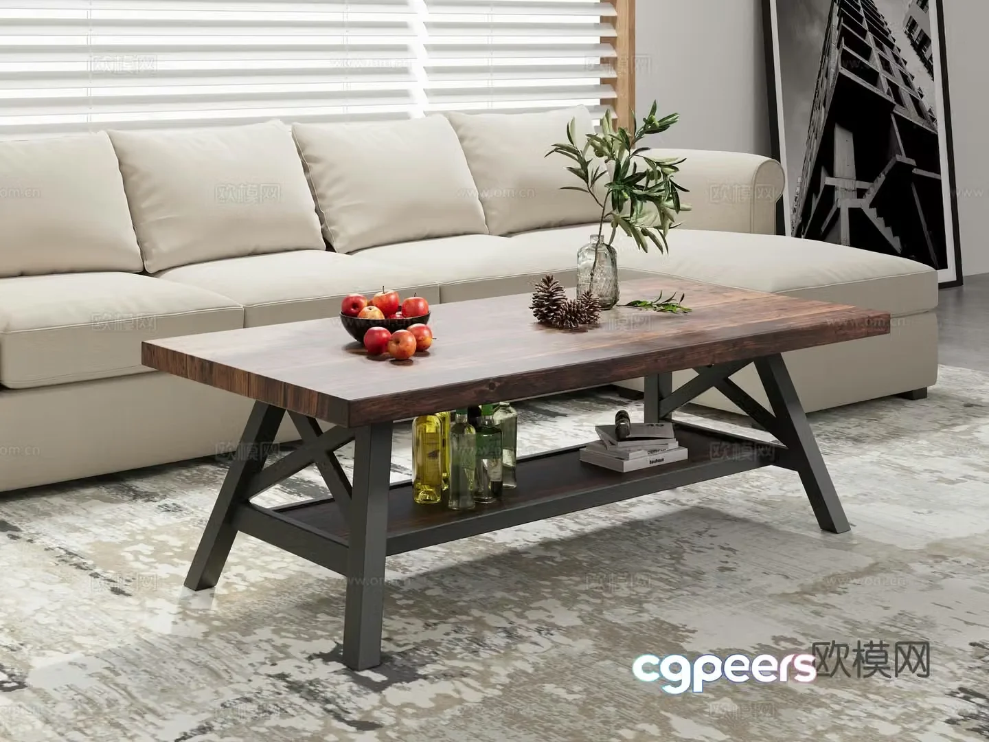 Medieval style coffee table 3D model
