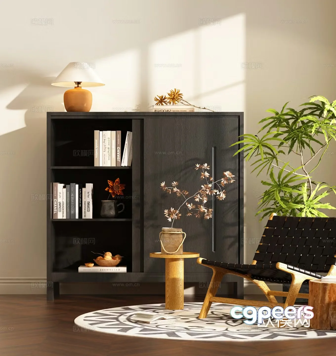 Modern Zen Bookcase Modern Wasabi Bookcase Modern Bookcase 3D Model