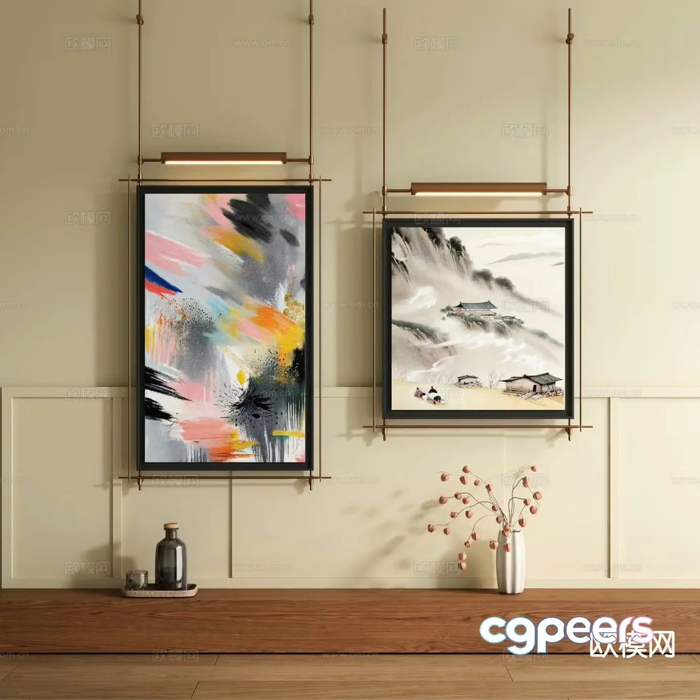 Decorative painting texture painting hanging painting 3d model
