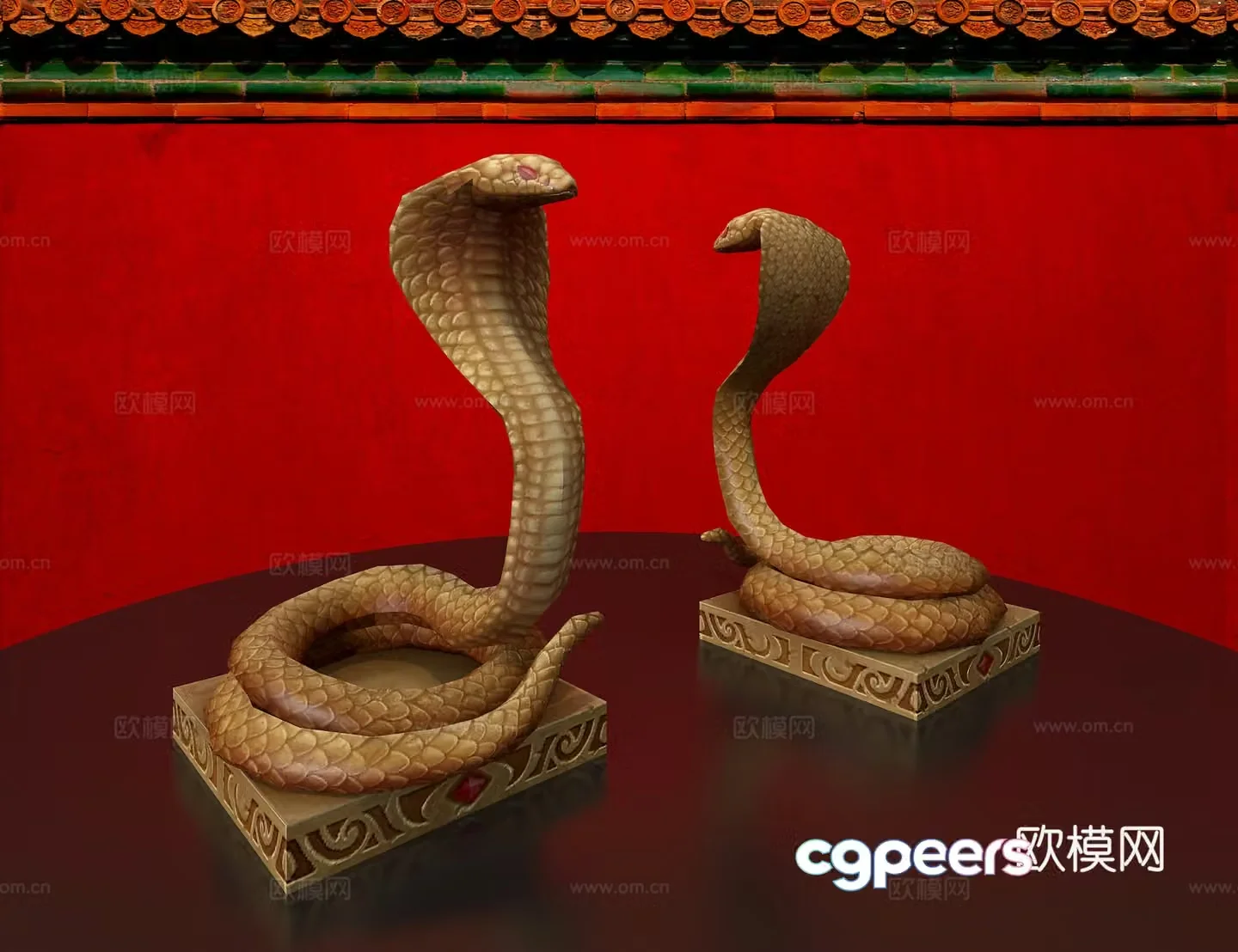 Python sculpture cobra ornament 3d model