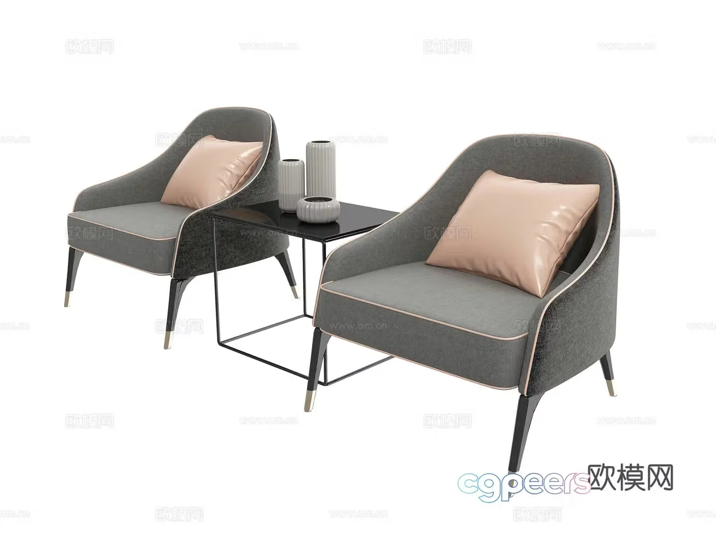 Modern sofa chair leisure chair 3D model