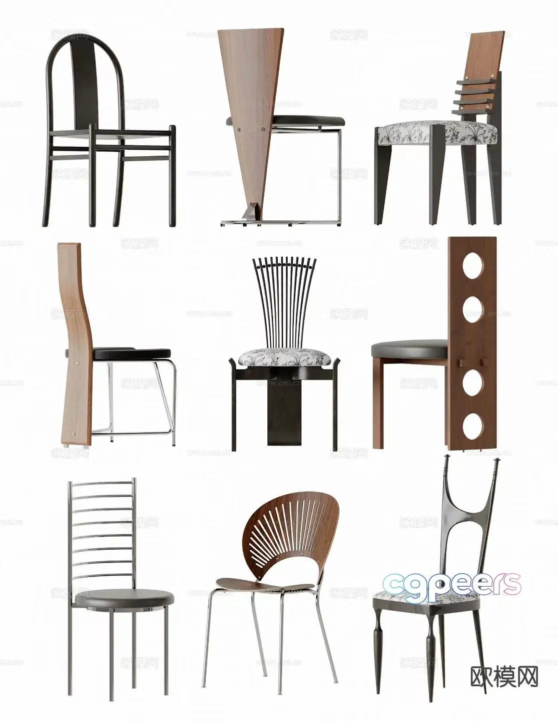 Medieval style dining chair chair single chair 3d model
