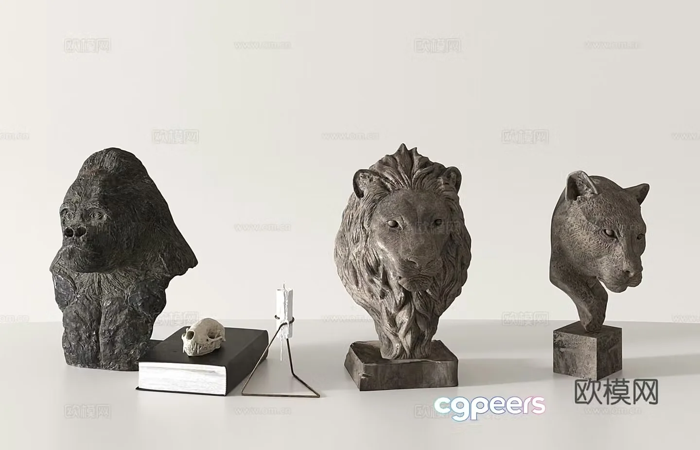 Modern sculpture Ornament ornament Lion Star 3D model