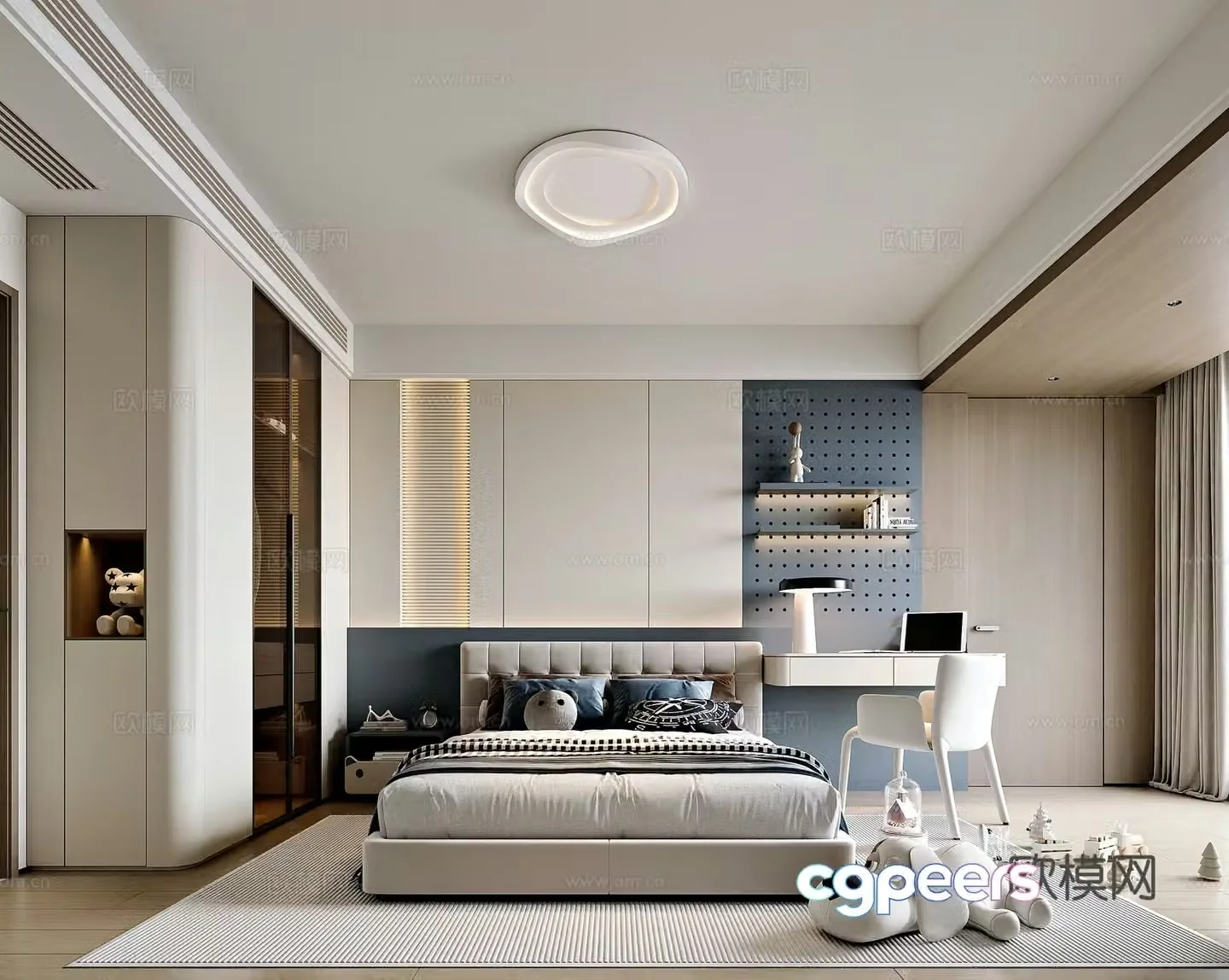 Modern style home bedroom children’s room 3d model