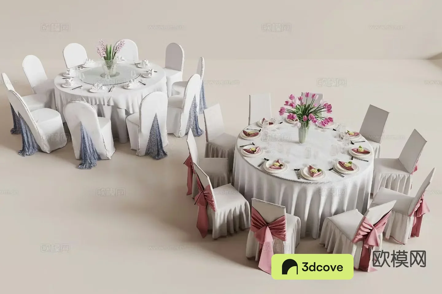Modern banquet table round dining table and chairs