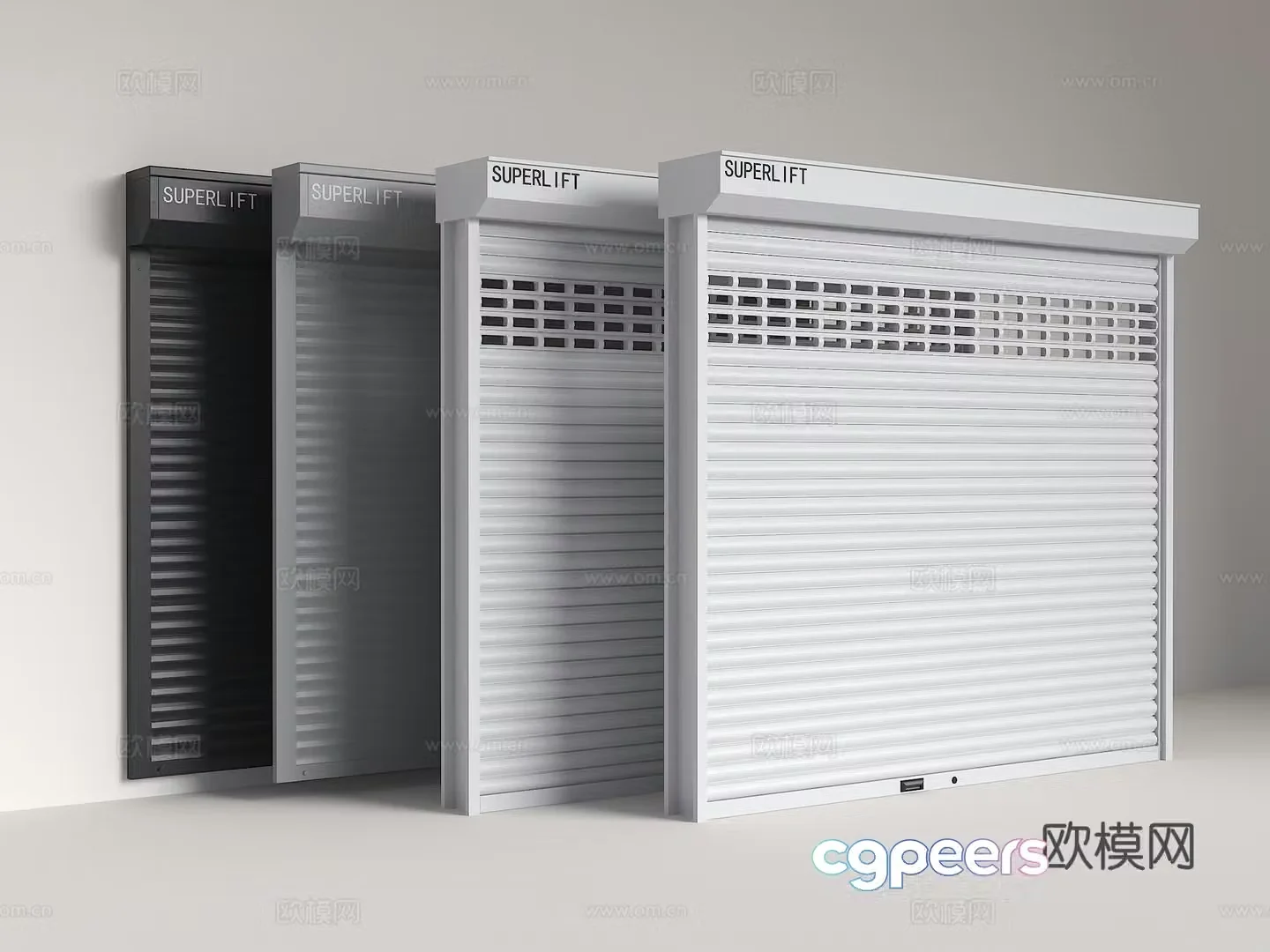 Modern roller shutter door Rolling gate Garage door Factory warehouse door 3D model