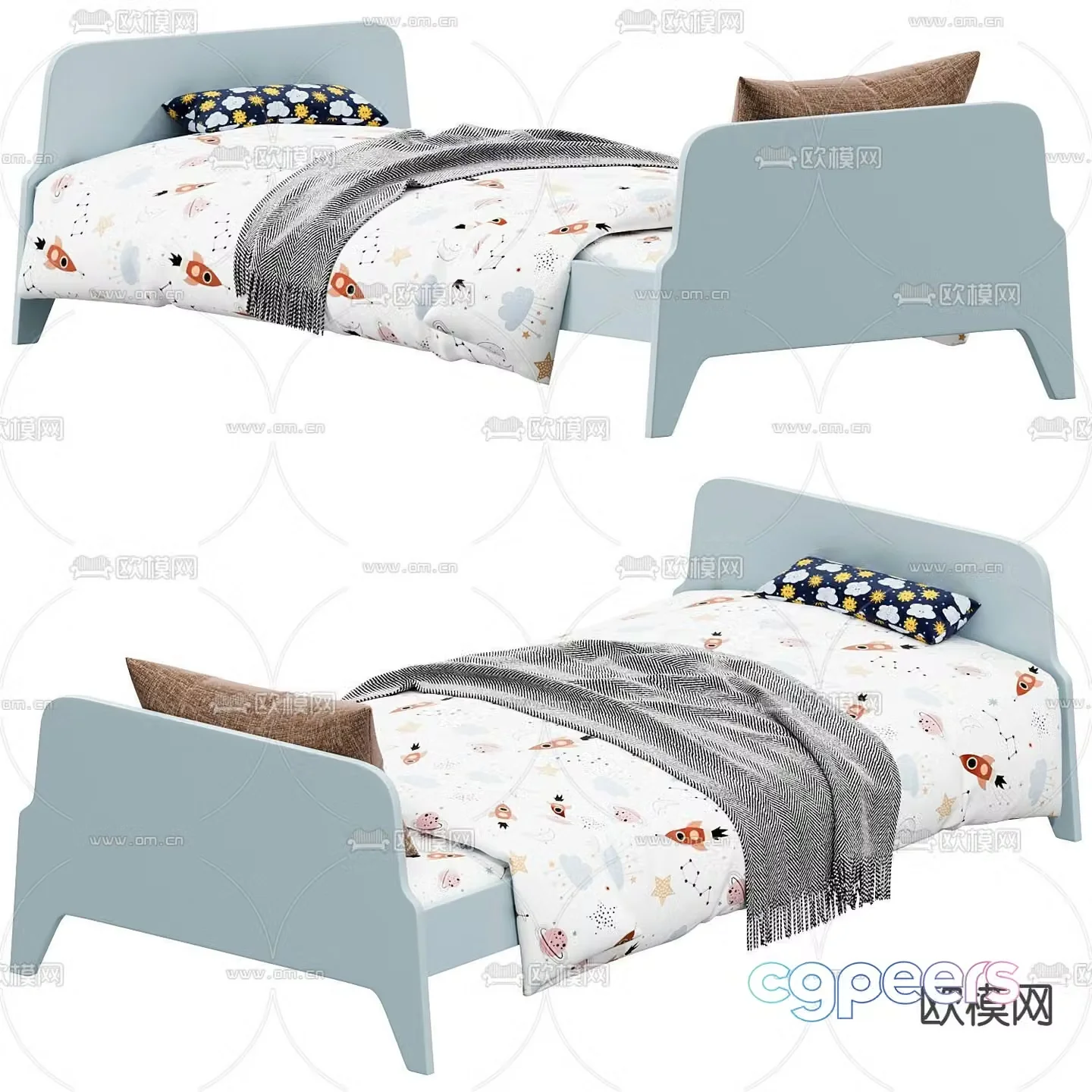 Nordic children’s bed 3d model