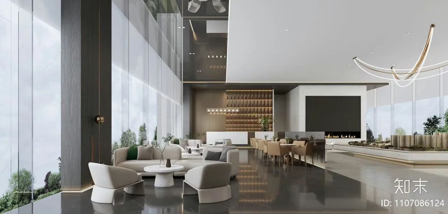Modern Living Room 3D Model – 1934 – VRAY Render