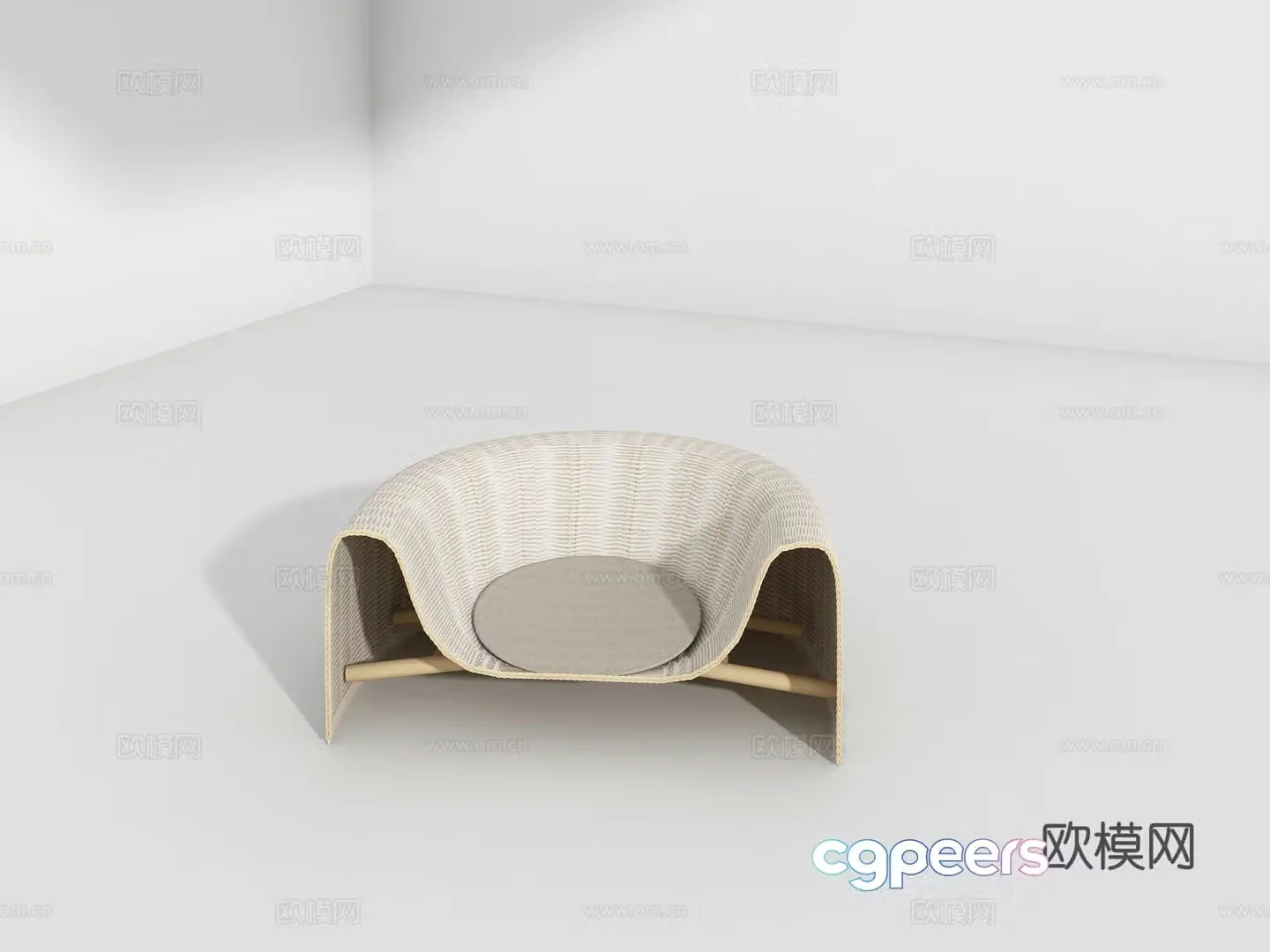 Rattan chair leisure chair outdoor chair 3d model