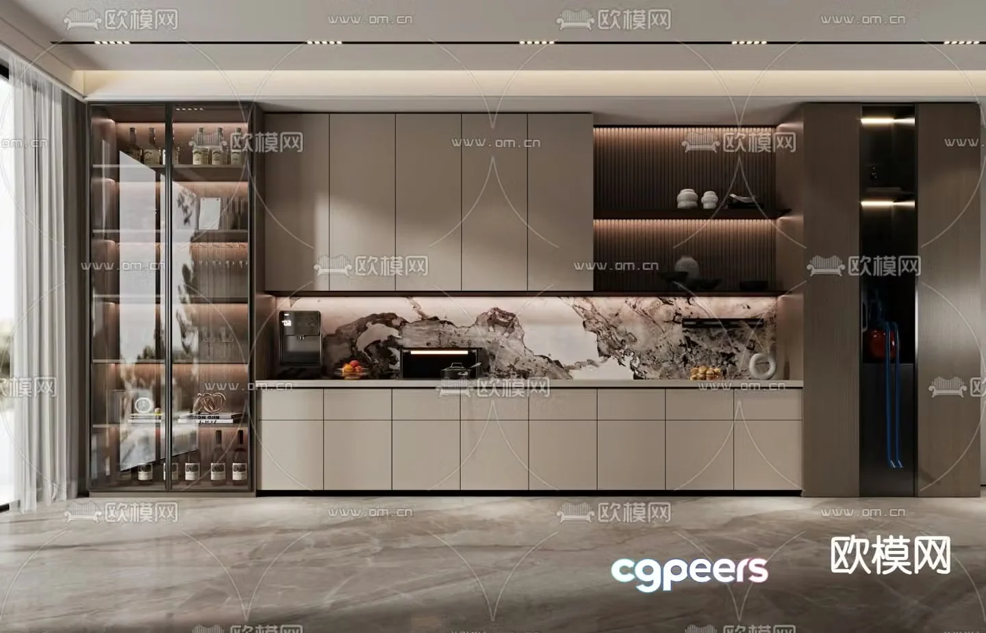 Wine cabinet sideboard 3d model