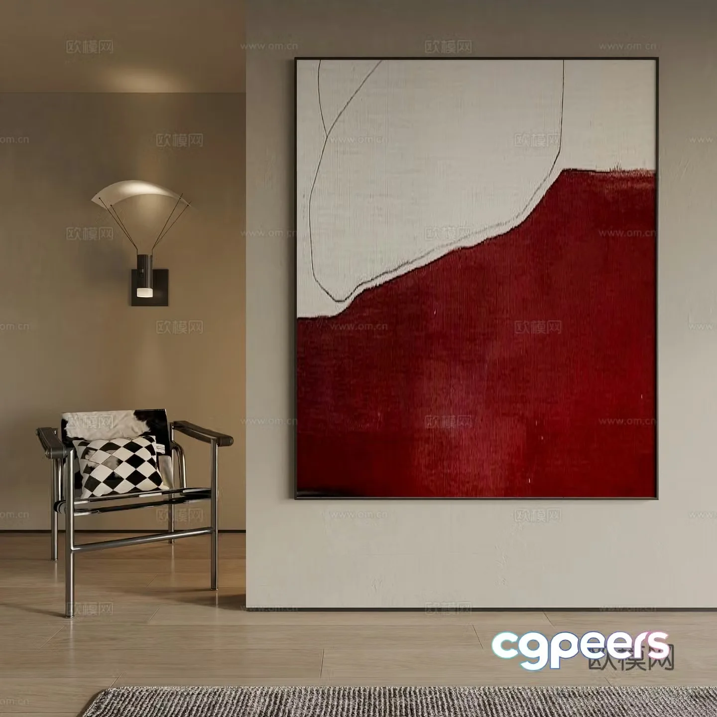 Modern decorative painting 3d model