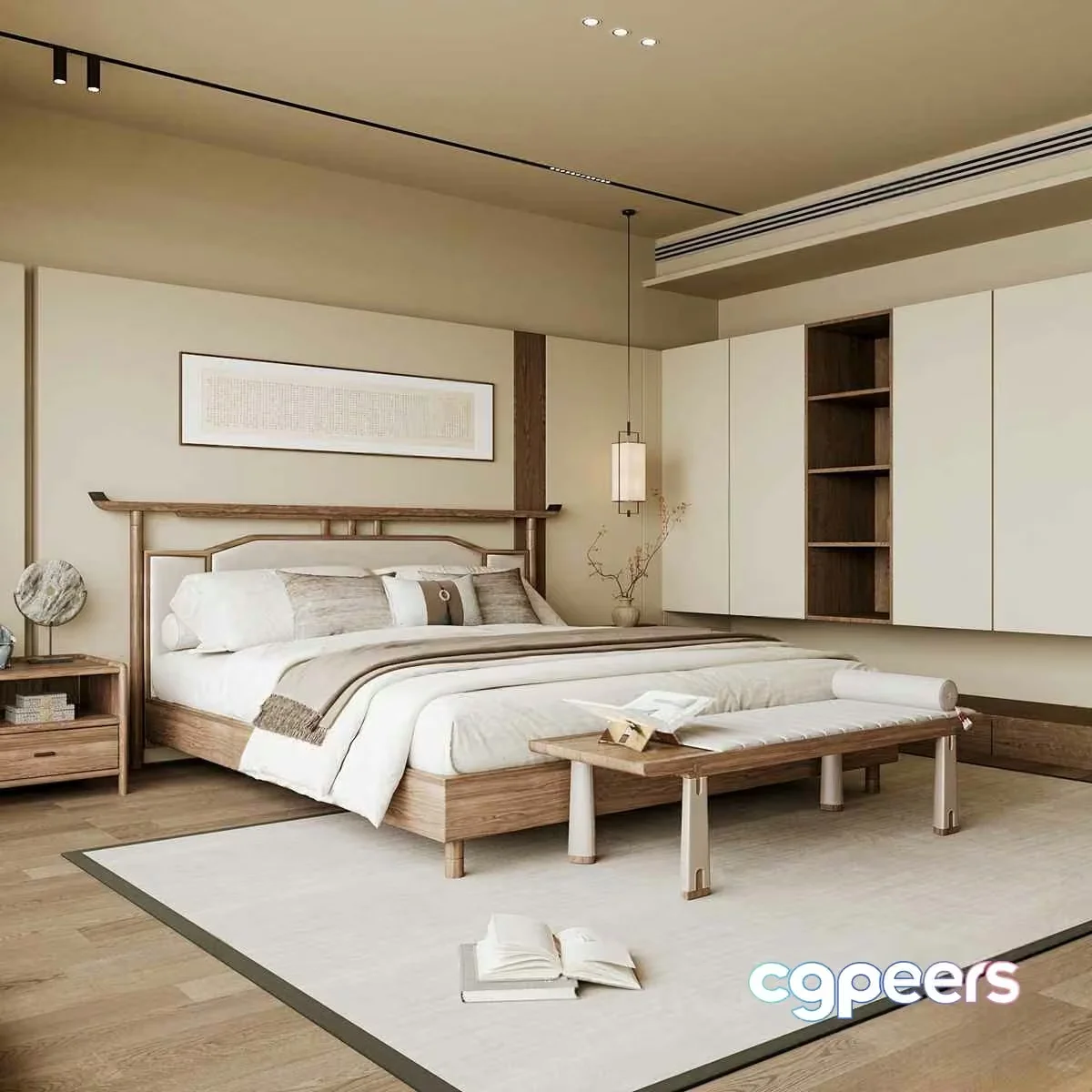Modern Minimalist Bedroom 3D Model – 4764 – CORONA Render