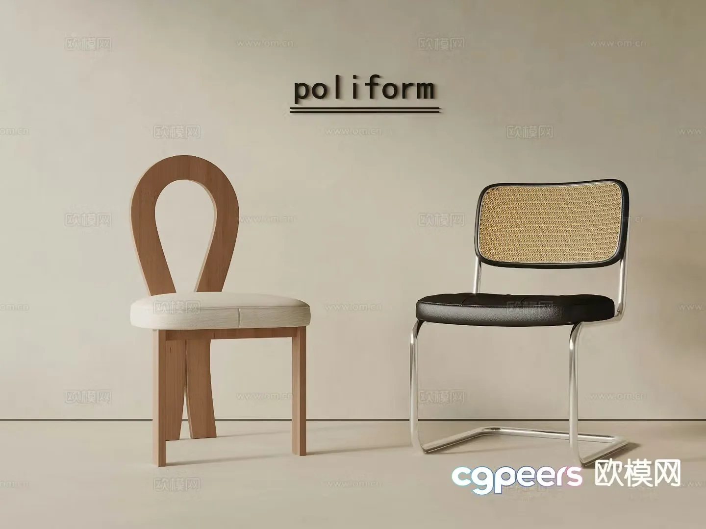 Medieval style chair leisure chair 3d model