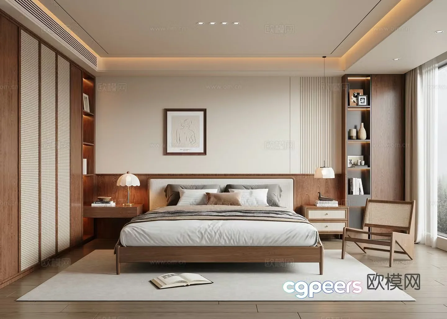 Wasabi Middle Style Bedroom 3D Model