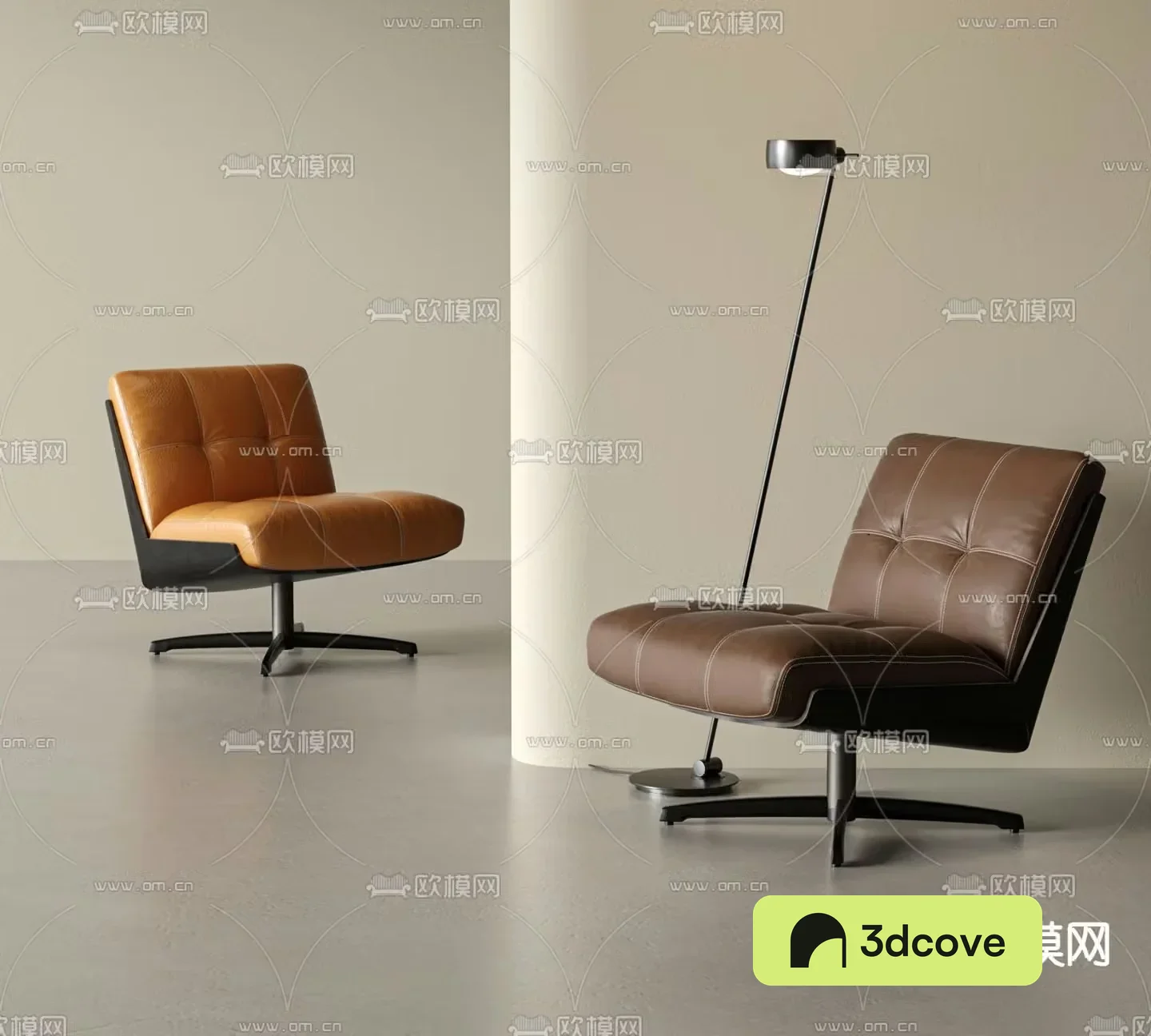Leather sofa chair leisure chair