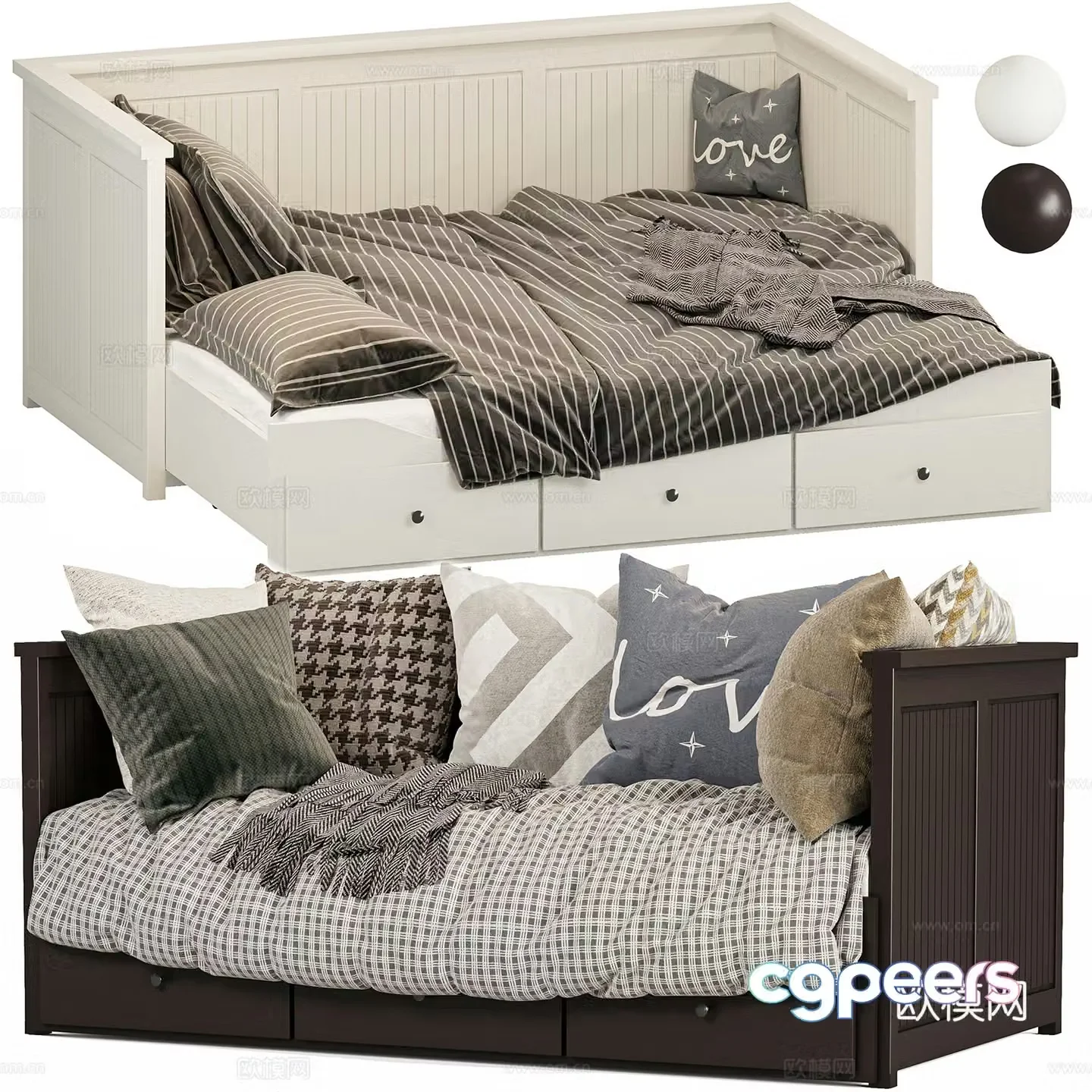 Modern sofa bed children’s bed 3d model