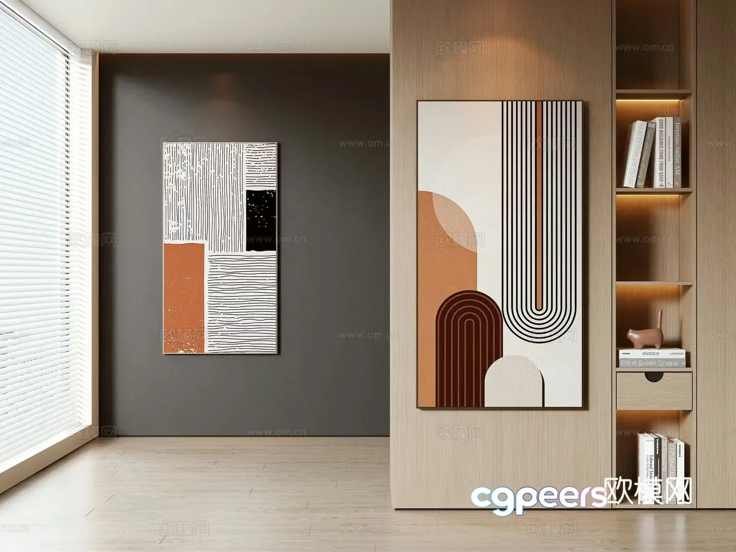 Modern decorative painting hanging painting 3d model