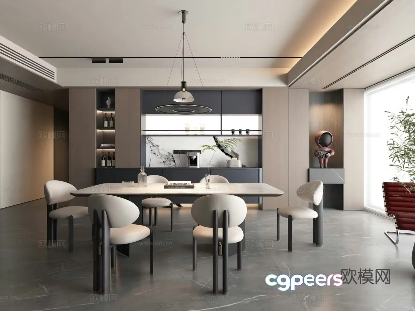 Italian style restaurant 3d model