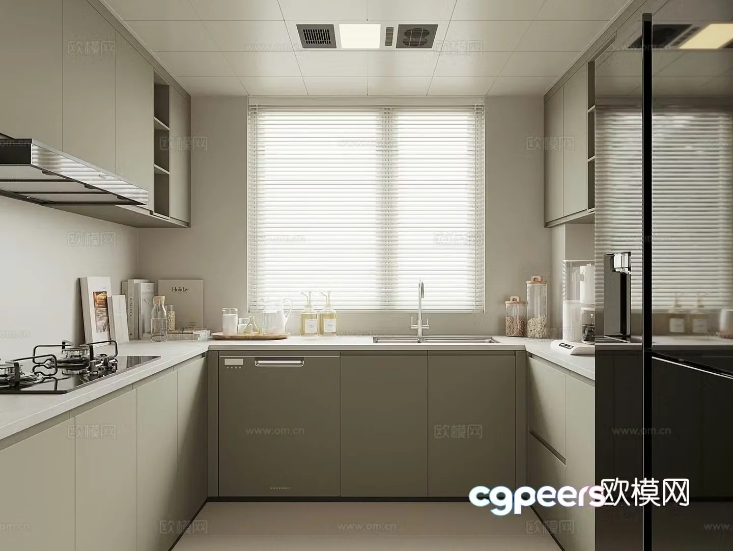 Modern home kitchen 3d model