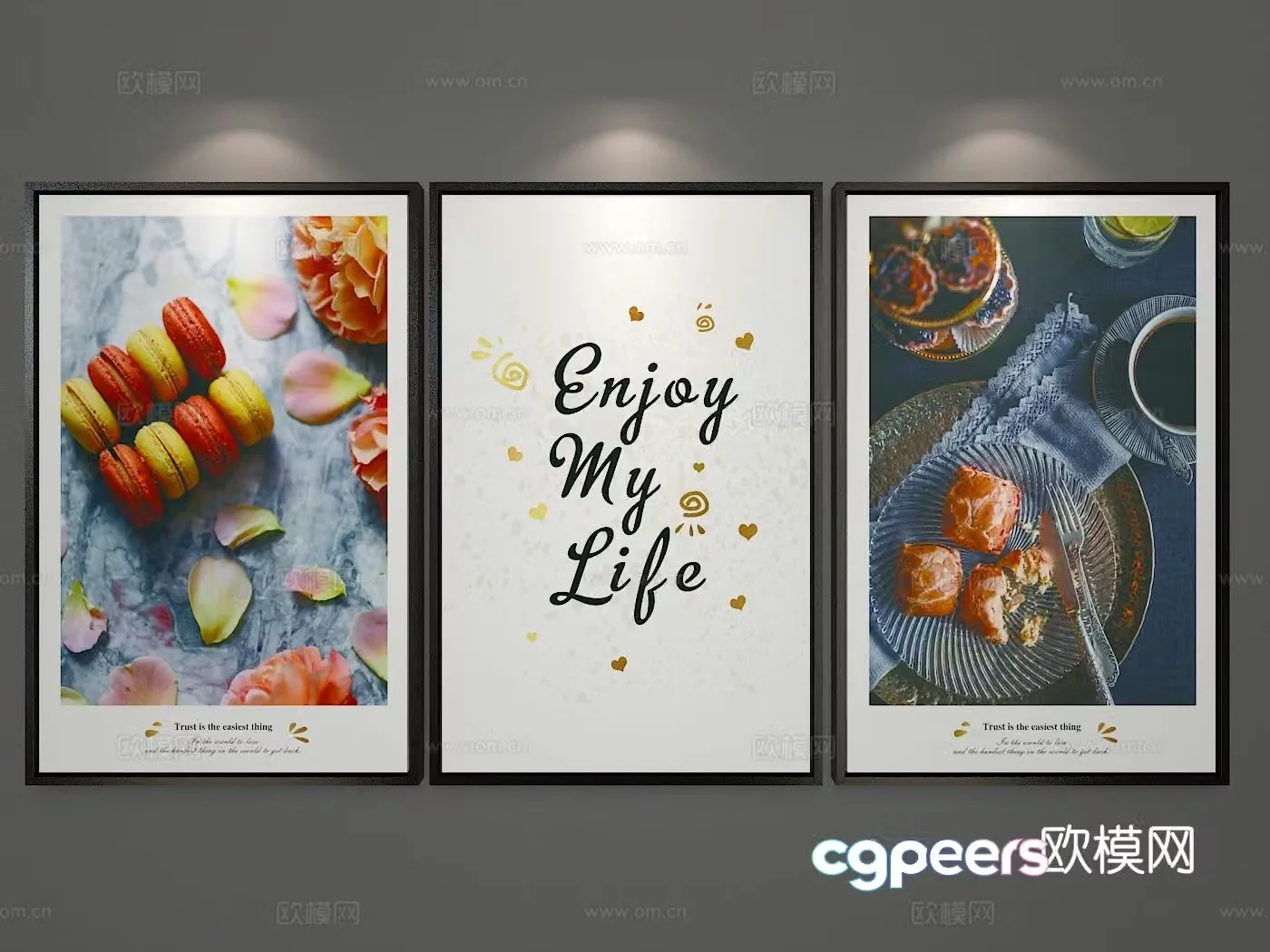 Modern art painting decorative painting 3d model