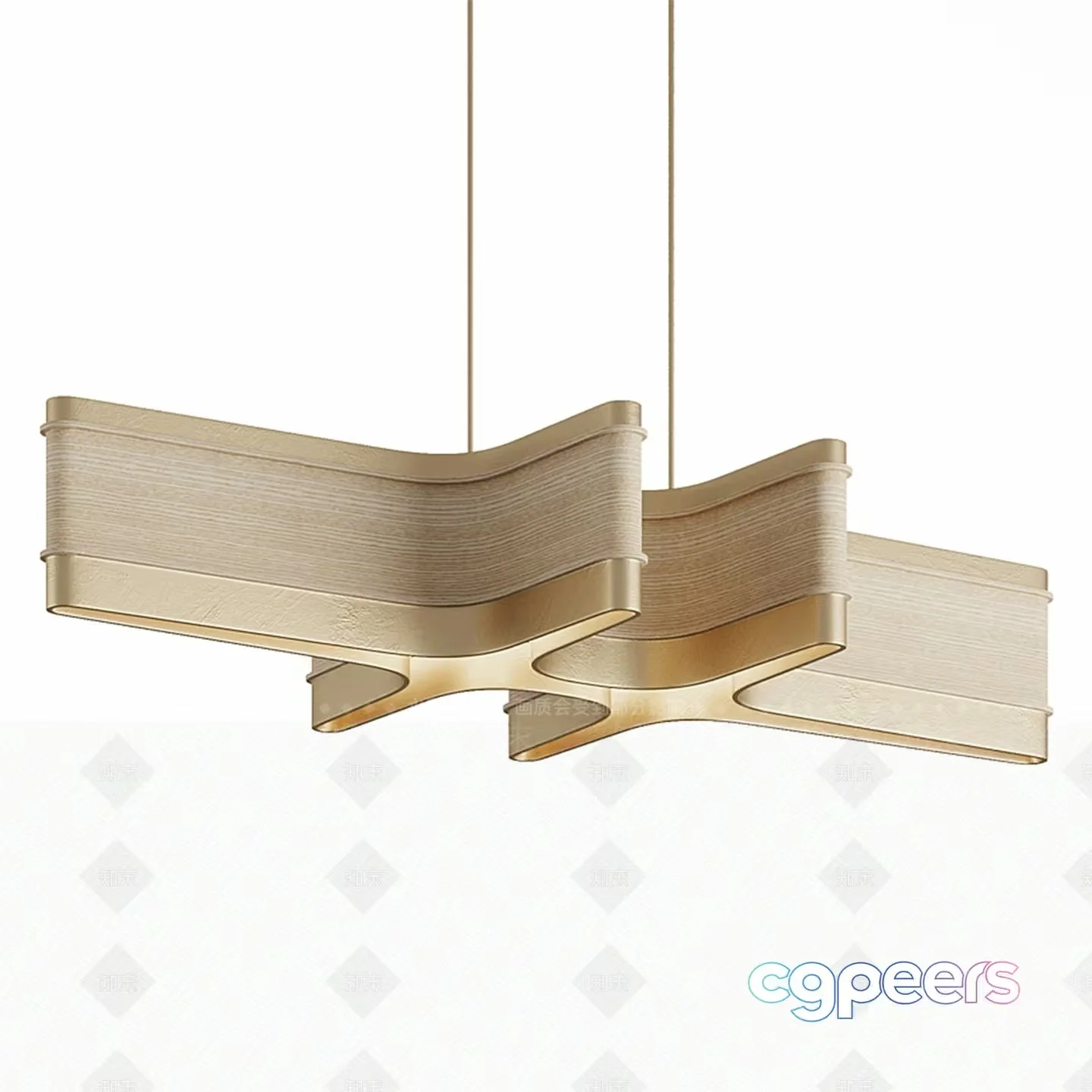 Gold Light Fixture 3D Model – 8147 – VRAY Render