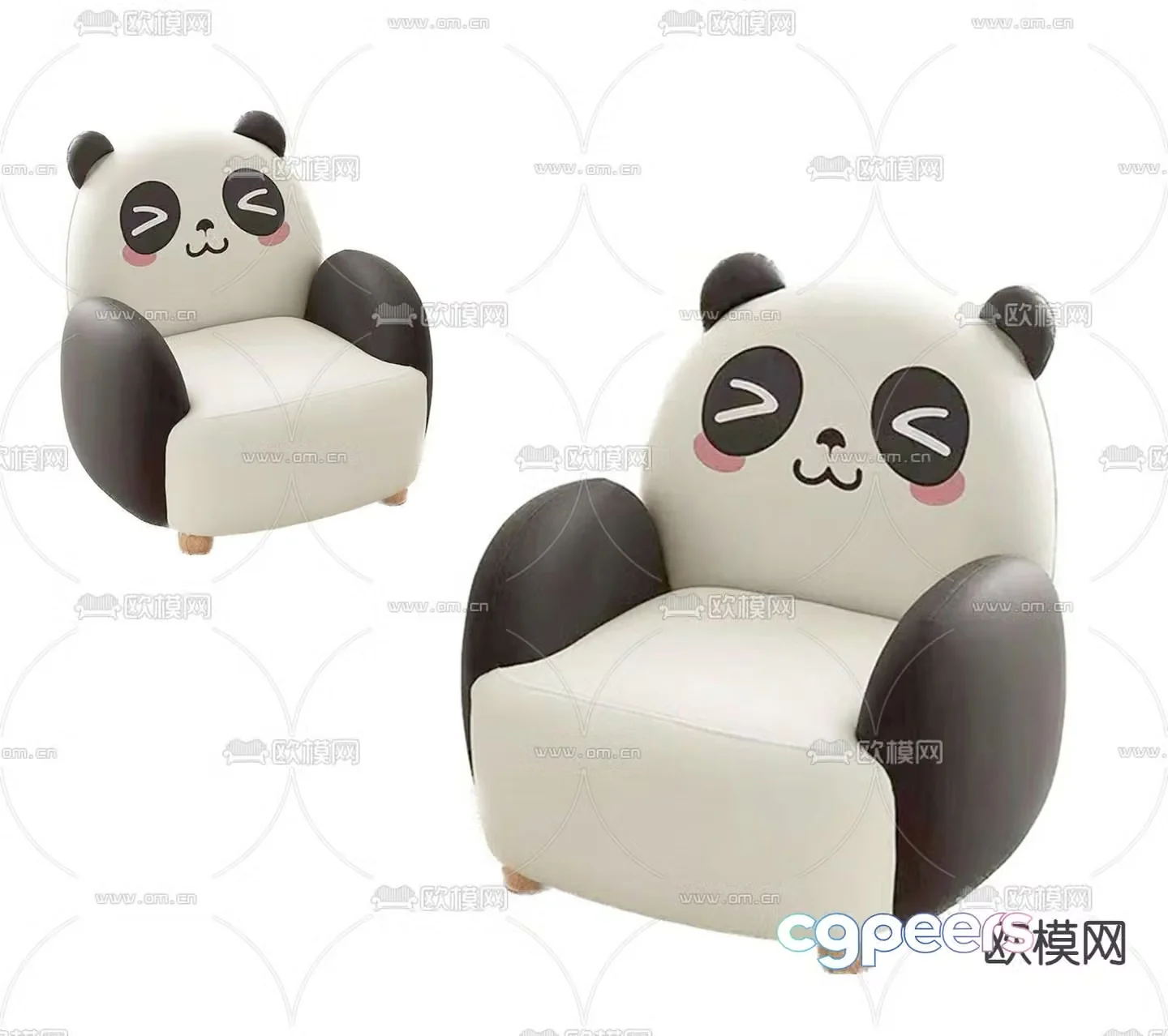 Children’s sofa panda sofa 3d model