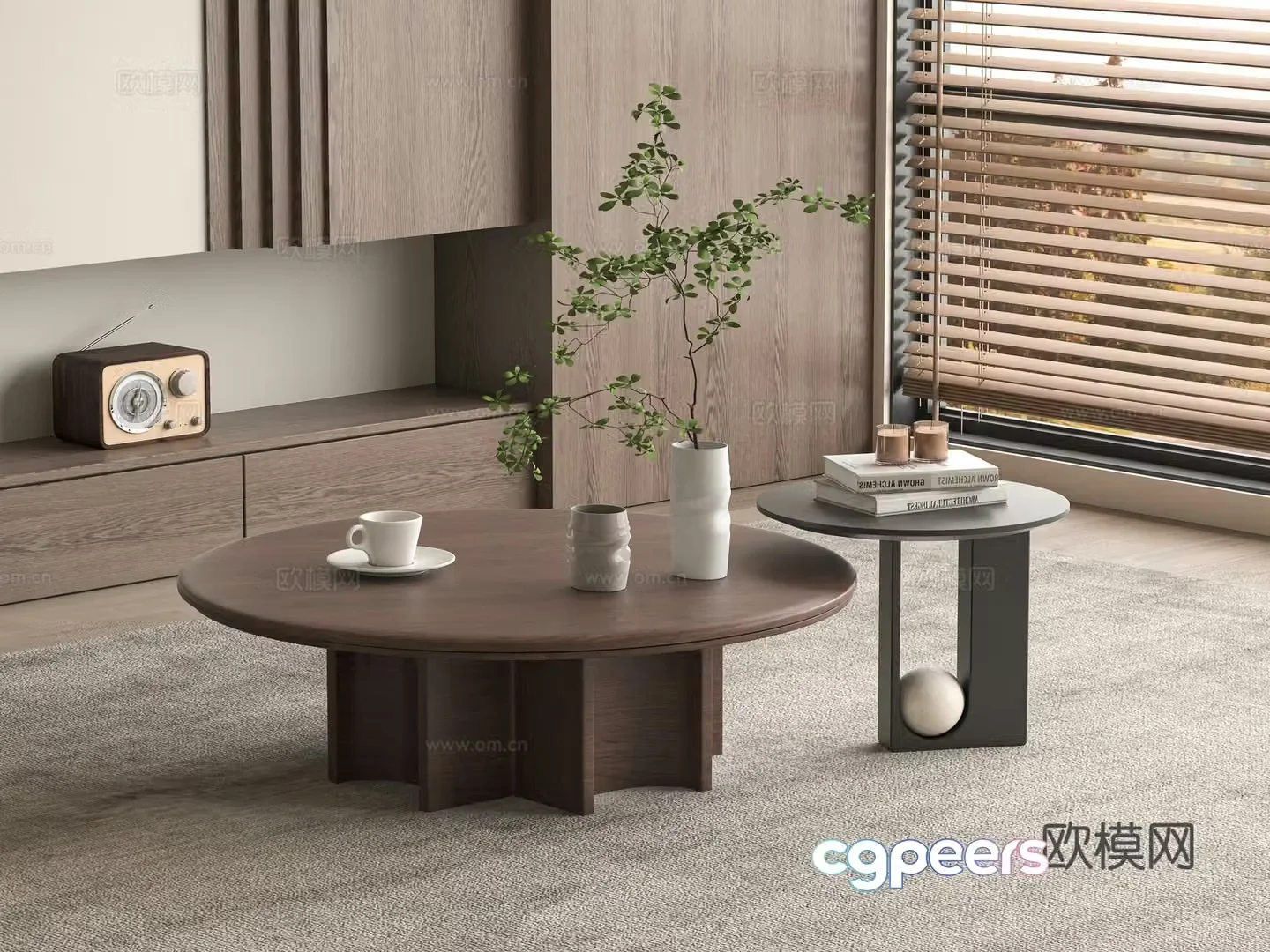 Medieval style coffee table mother-in-law coffee table 3d model