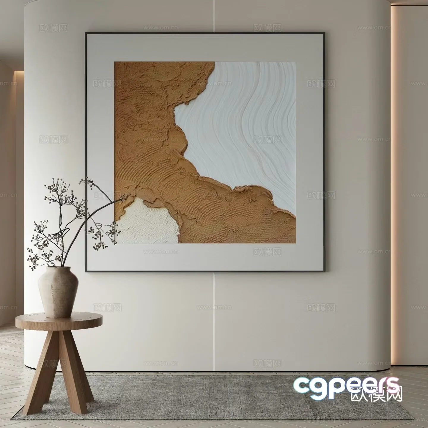 Modern Art Piece 3D Model – 22513 – VRAY Render