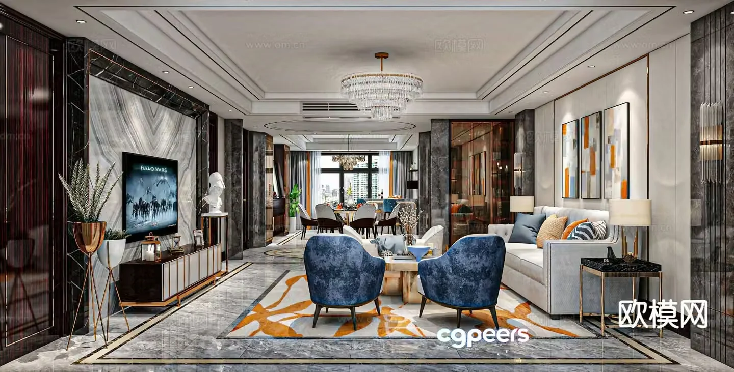 Modern guest restaurant 3d model