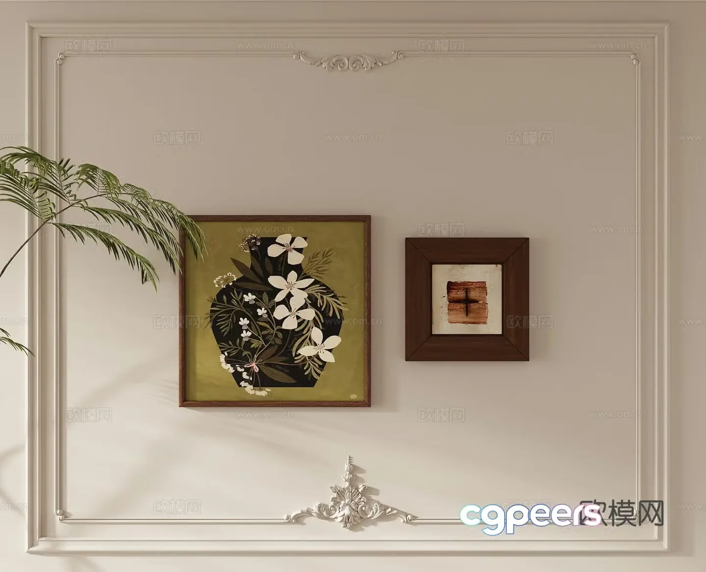 French retro hanging painting combination hanging painting 3d model