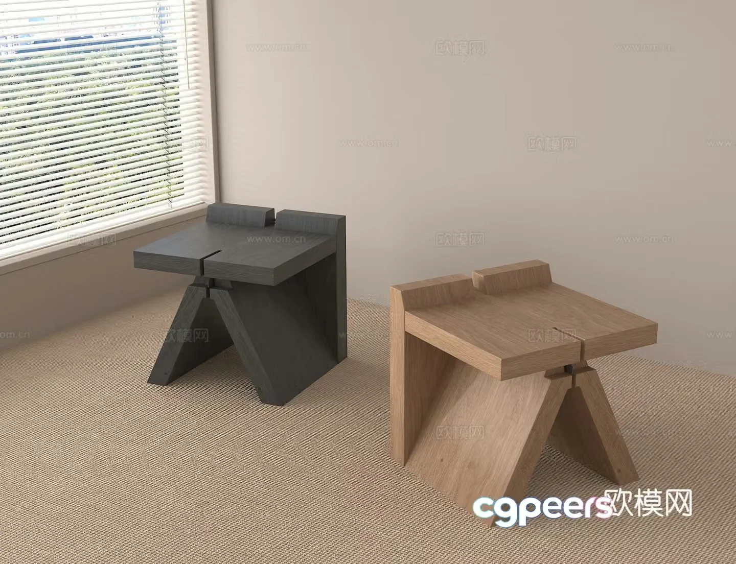 Shoe changing stool stool 3d model