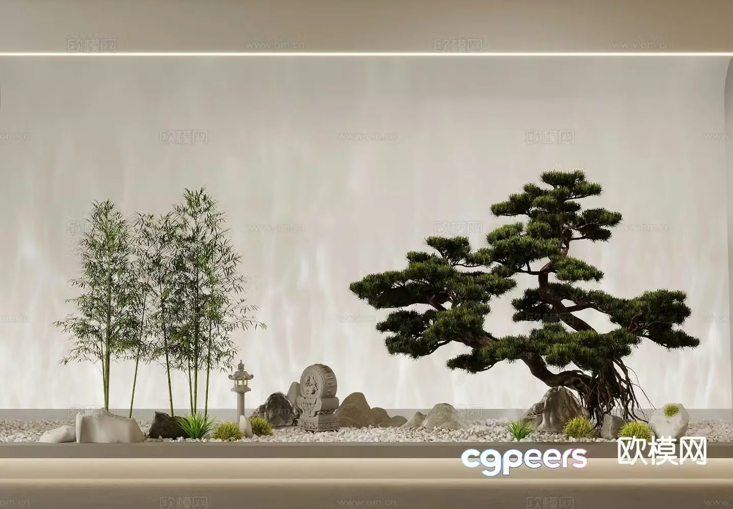 Landscape sketch pine tree landscaping 3D model