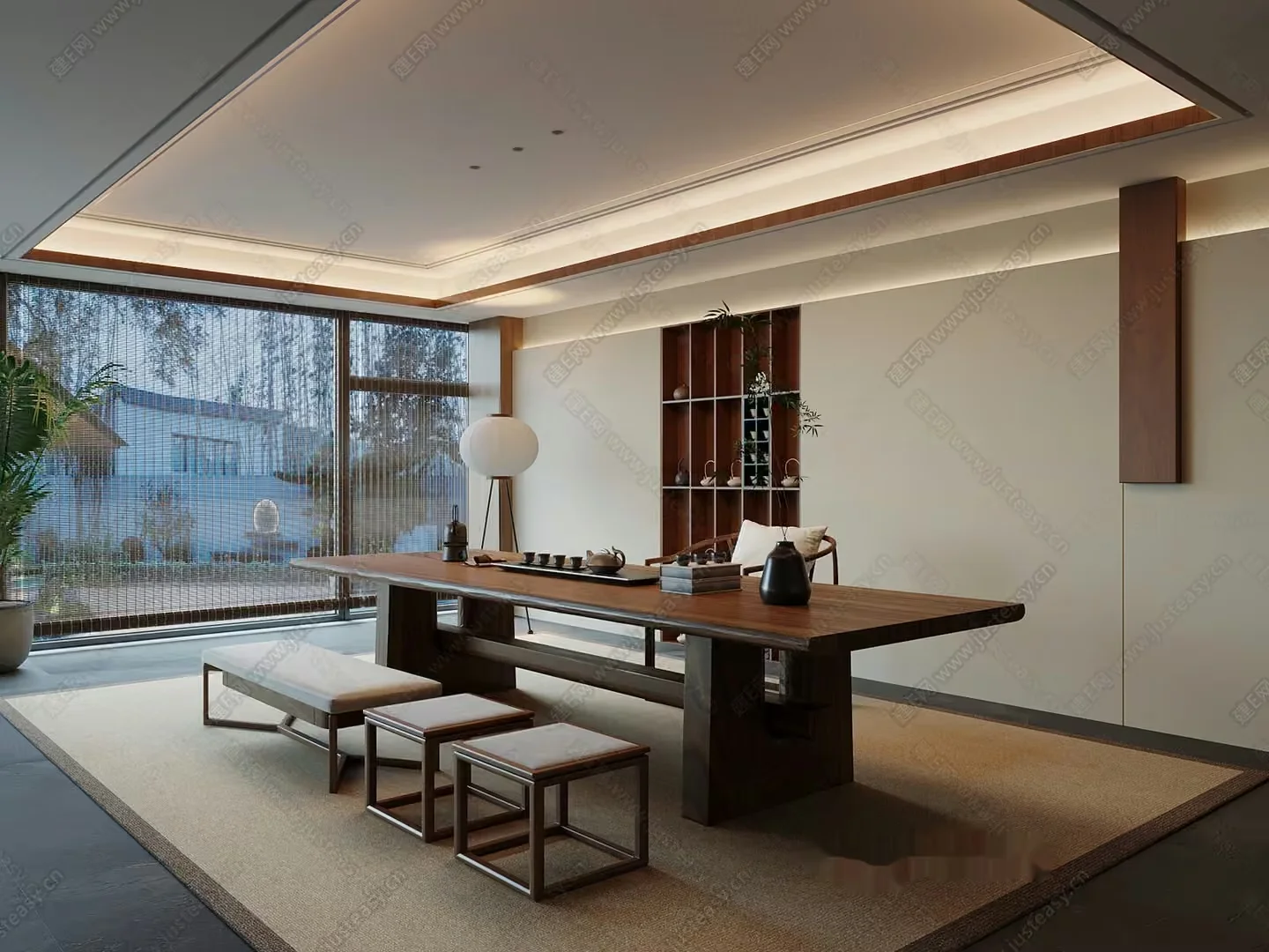 Minimalist Dining Room 3D Model – 1550 – VRAY Render