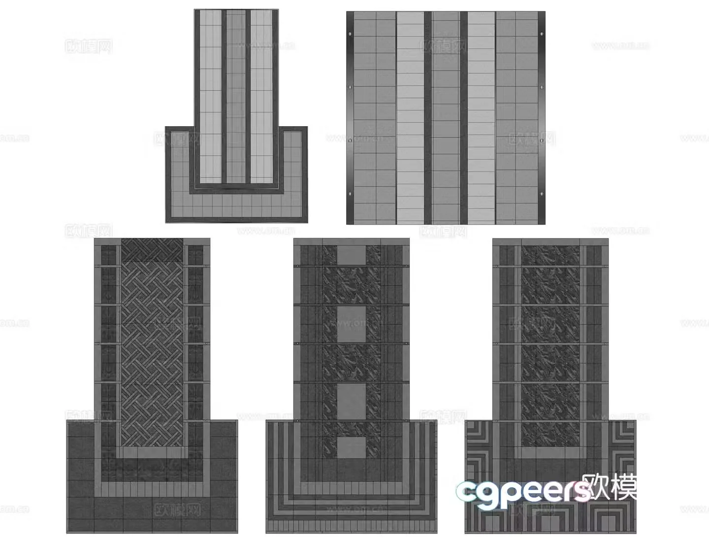 New Chinese style paving housekeeping specialty paving unit door paving carpet paving 3D model
