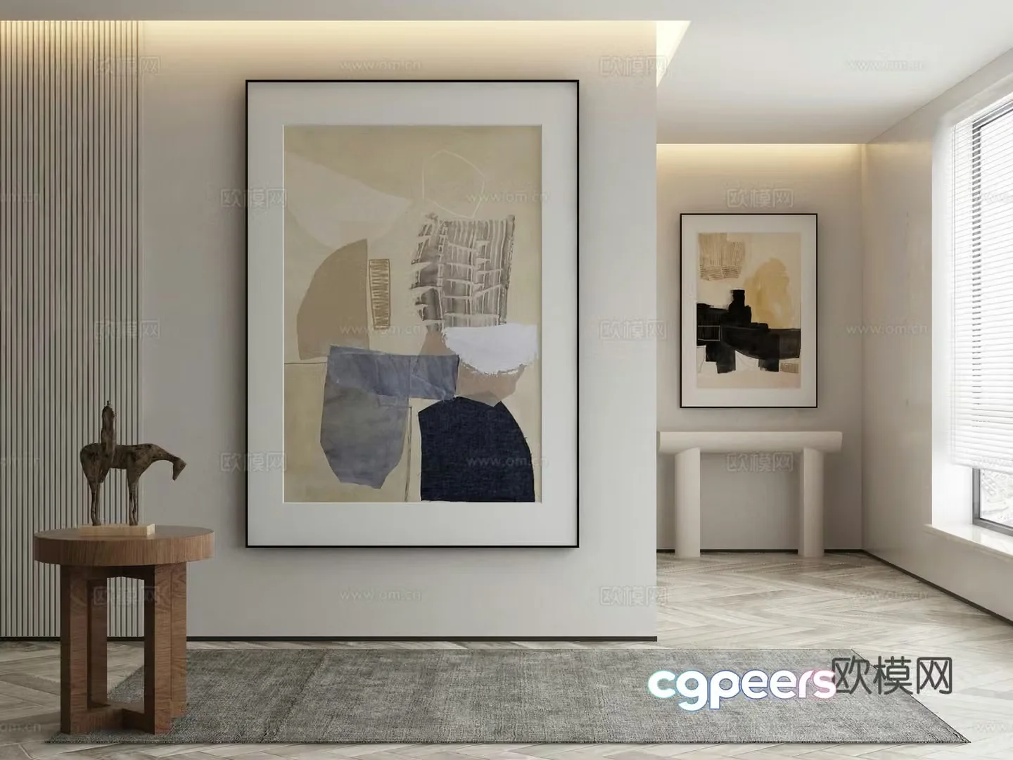 Modern decorative painting abstract painting hanging painting 3d model