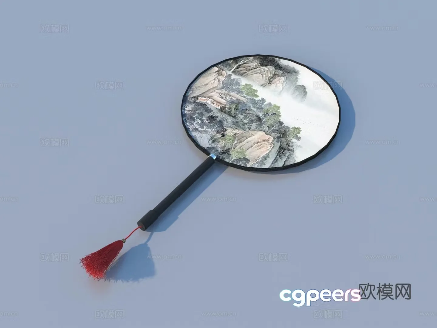 Fan Paper Fan Round Fan Chinese Fan 3D Model