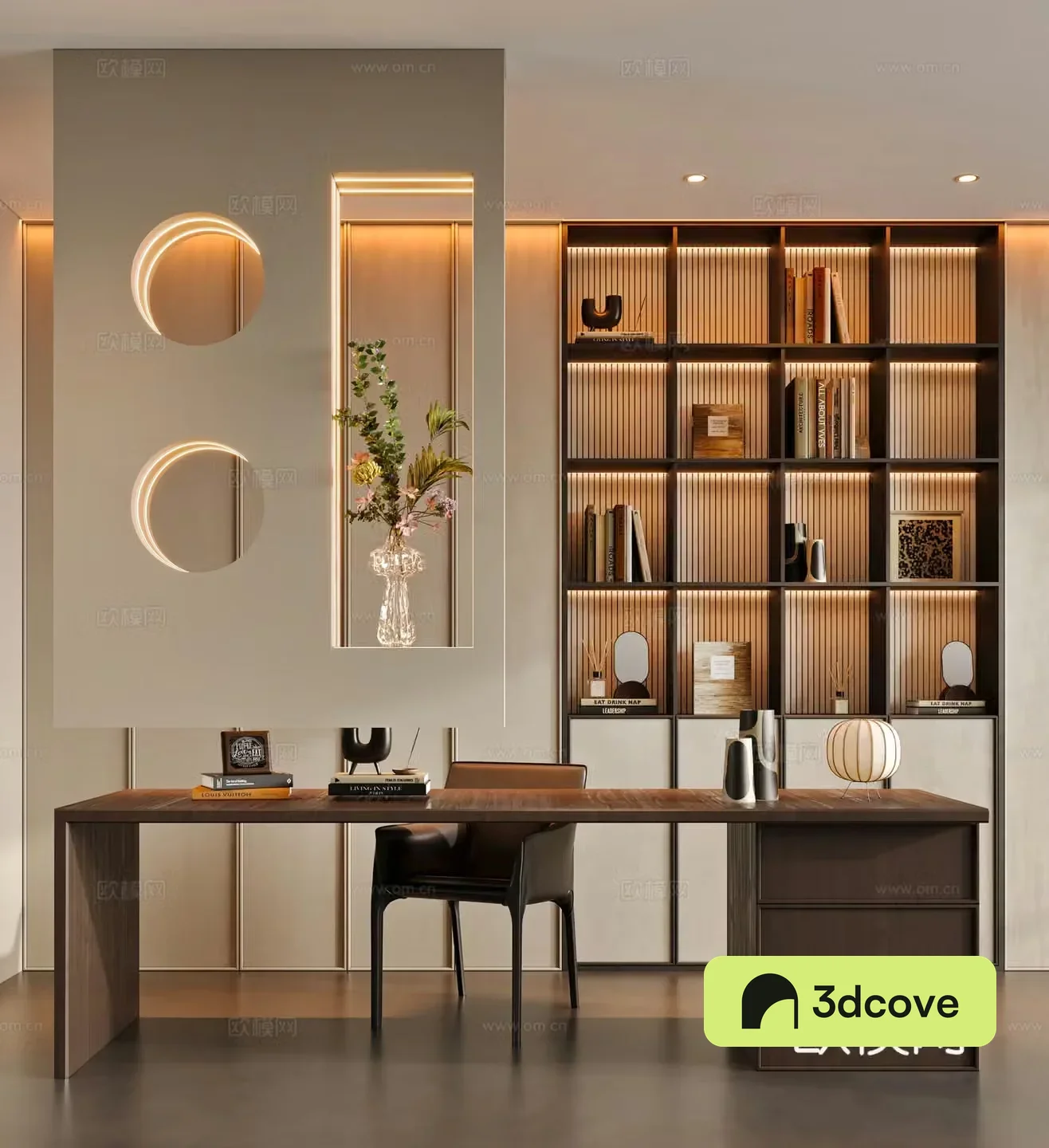 Middle-aged study room 3D model