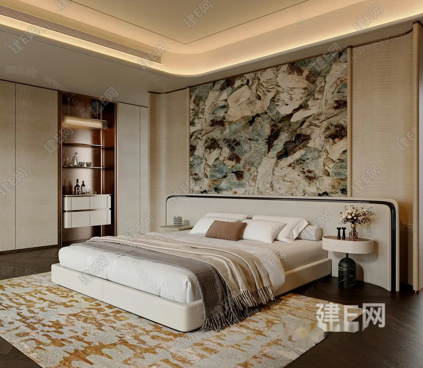 Modern Master Bedroom 3D Model – 3734 – VRAY Render