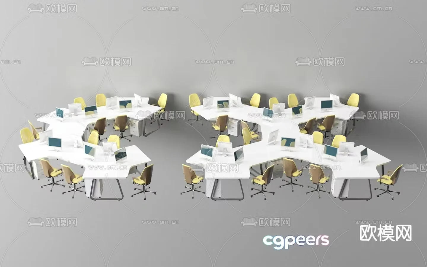 Office desk and chair 3d model