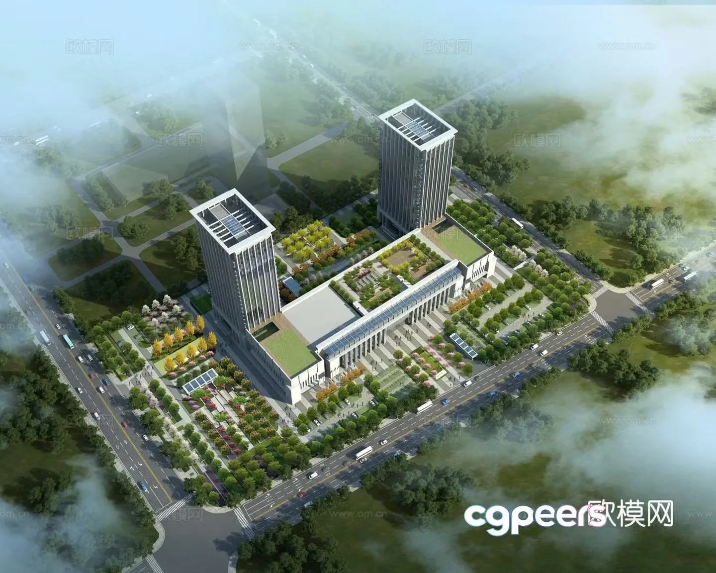 Comprehensive office building 3D model