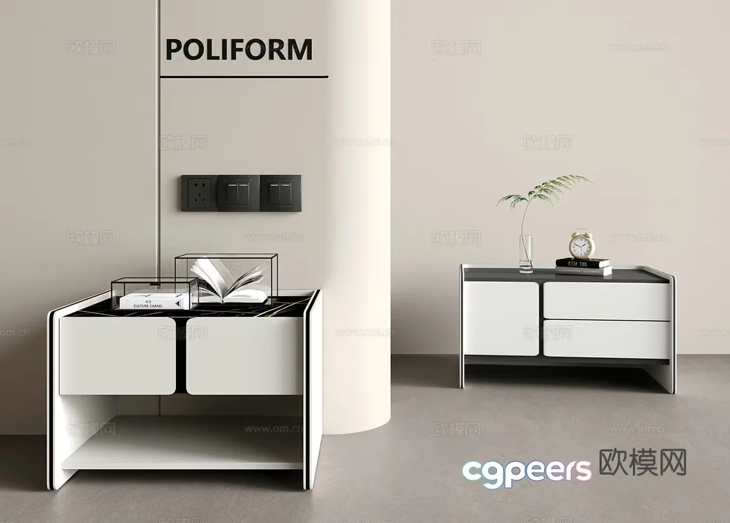 Modern night table 3d model