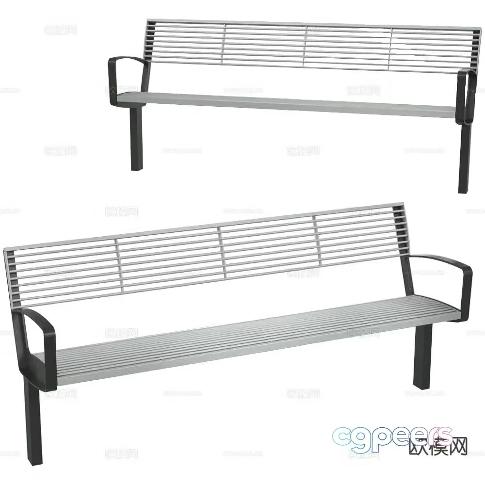 MmcitÃ© outdoor chair park chair public seat 3d model