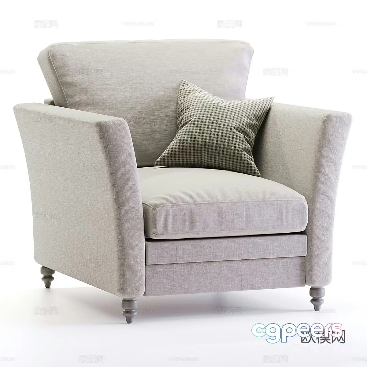 American Nottingham Armchair 3d Model
